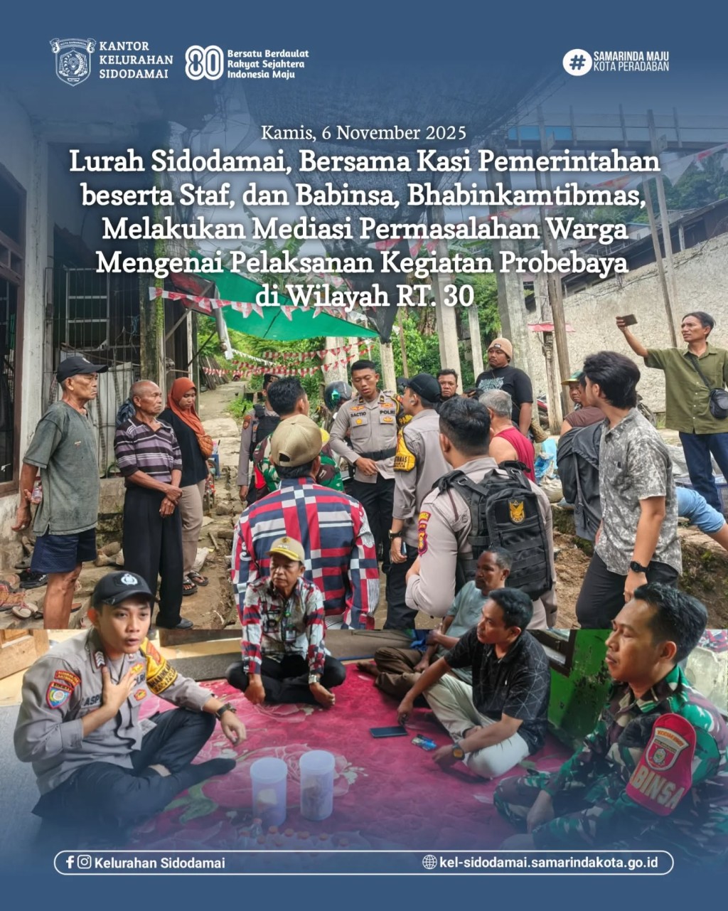 Permasalahan Pro-Bebaya RT. 30 Tuntas di Polsek Samarinda Kota