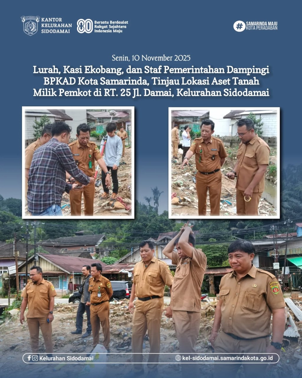 Lurah Sidodamai Dampingi Tim BPKAD Kota Samarinda Tinjau Aset Tanah Pemkot di RT. 25