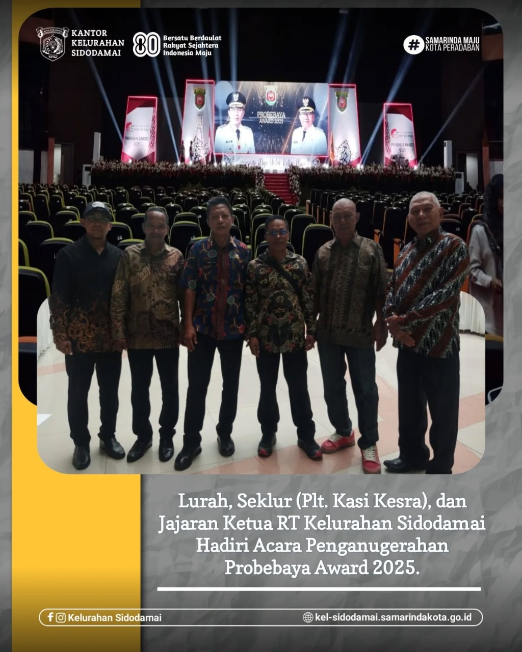 Sidodamai Hadiri Penganugerahan Probebaya Award 2025 di Plenary Hall Sempaja