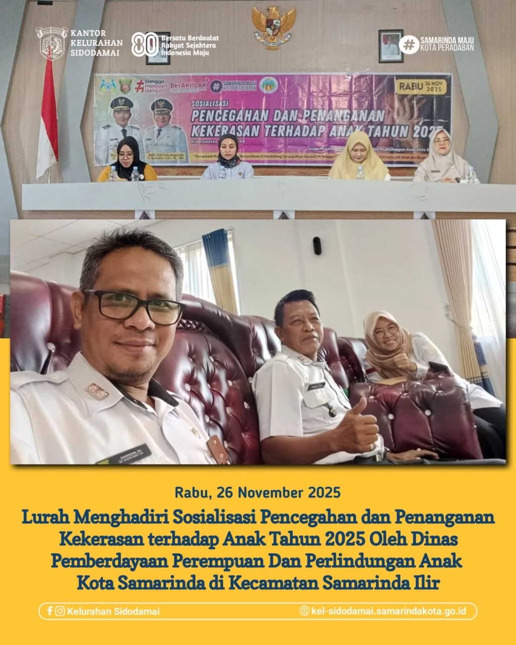 Lindungi Anak Kita! Lurah Sidodamai Hadiri Sosialisasi Pencegahan dan Penanganan Kekerasan Terhadap Anak oleh DPPA Samarinda 🛡️👦👧