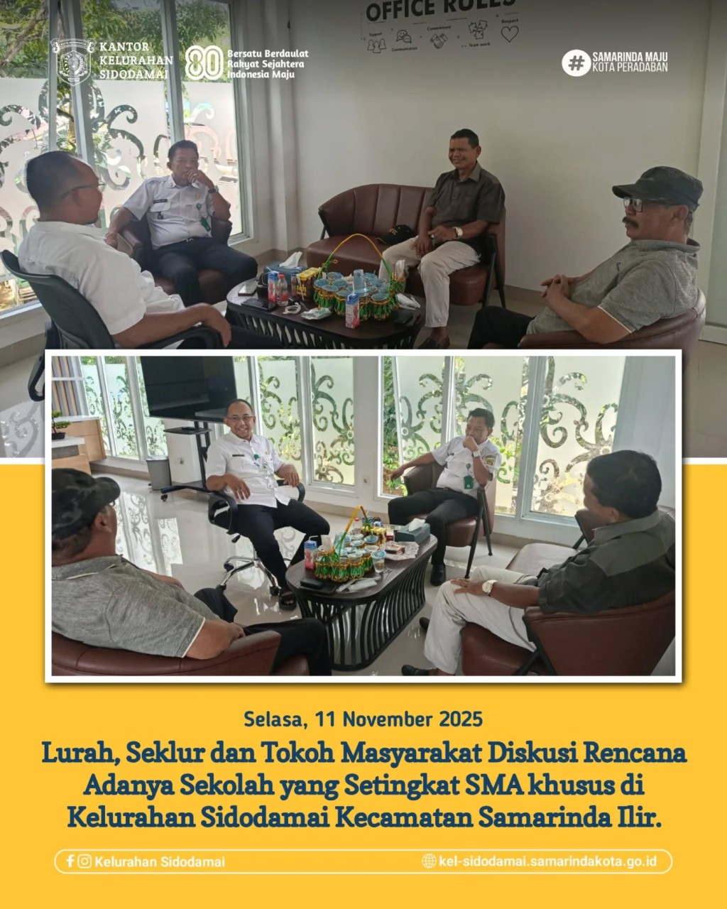 Lurah, Seklur & Tokoh Masyarakat Sidodamai Bahas Rencana Pendirian SMA Khusus di Wilayah Sidodamai! 📚💡