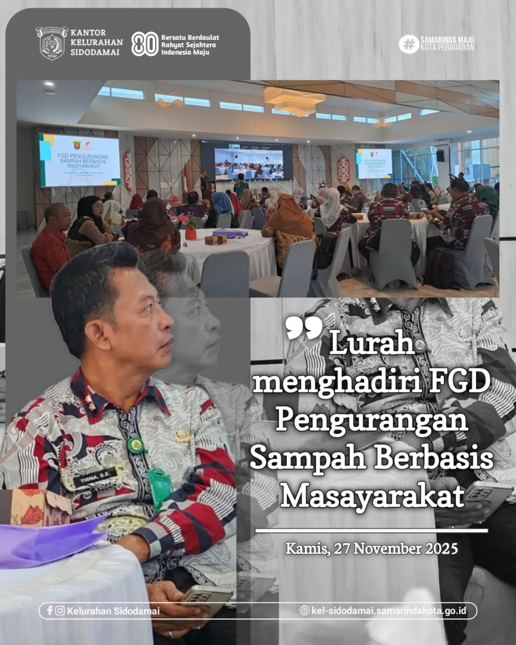 Lurah Sidodamai Hadiri FGD Pengurangan Sampah Berbasis Masyarakat di Bapperida Samarinda