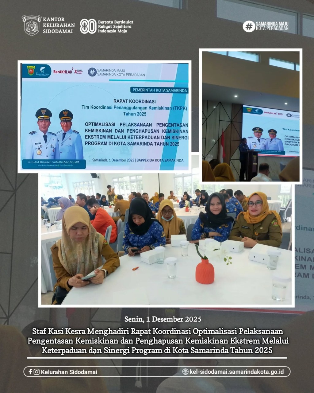 Staf Kasi Kesra Sidodamai Hadiri Rakor Pengentasan Kemiskinan & Penghapusan Kemiskinan Ekstrem Kota Samarinda 🤝📈