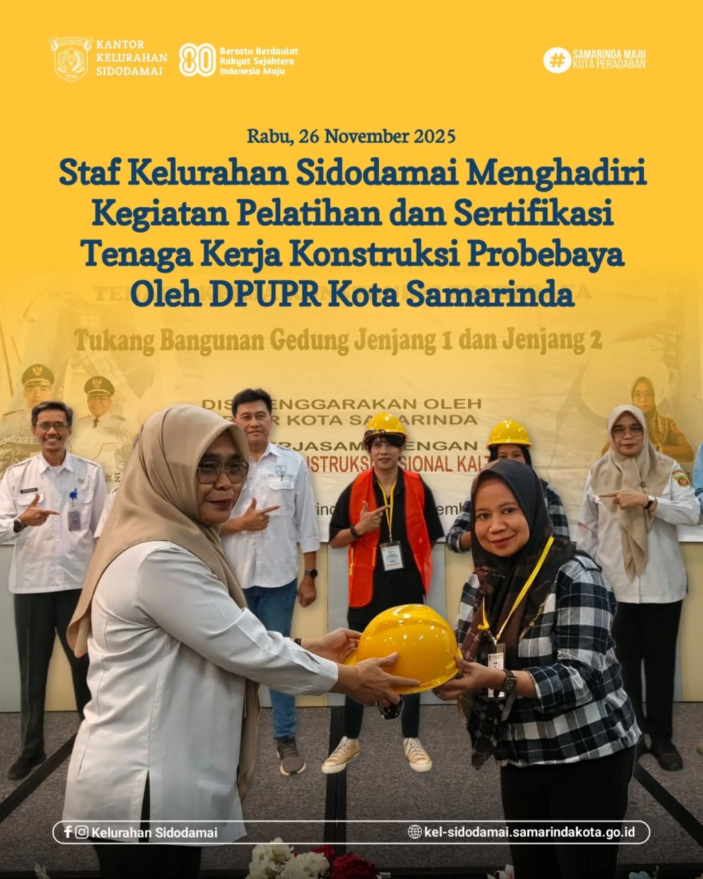 Staf Kelurahan Sidodamai Ikuti Pelatihan dan Sertifikasi Tenaga Kerja Konstruksi Pro-Bebaya oleh DPUPR Samarinda