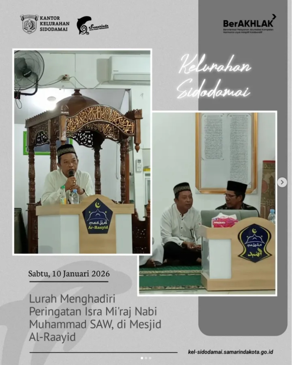 Lurah Sidodamai Hadiri Peringatan Isra Mi’raj Nabi Muhammad SAW 1447 Hijriah di Masjid Al-Rasyid