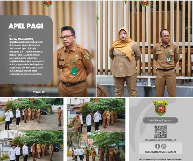 Apel Pagi Rutin, Lurah Sidodamai Tekankan Disiplin, Kekompakan, dan Pelayanan Prima 🇮🇩🫡