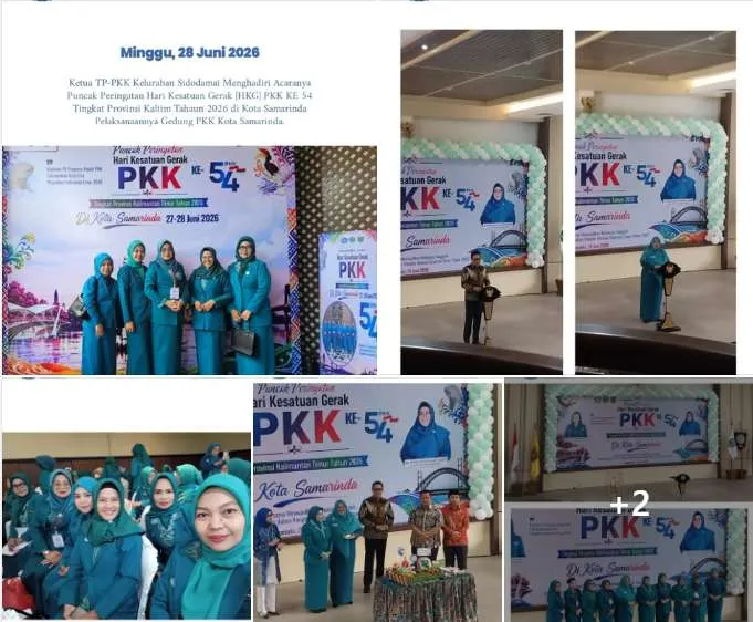 Ketua TP-PKK Kelurahan Sidodamai Hadiri Puncak Peringatan HKG PKK ke-54 Tingkat Provinsi Kalimantan Timur Tahun 2026 🌸🤝