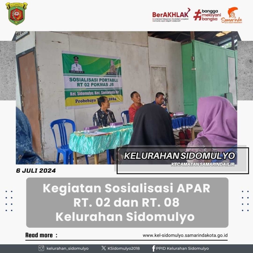 Kegiatan Sosialisasi APAR RT. 02 dan RT. 08 Kelurahan Sidomulyo (06/07/2024)