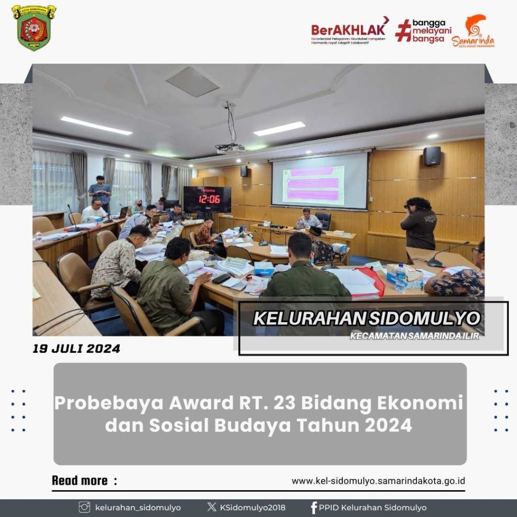 Probebaya Award RT. 23 Di Bidang Sarana dan Prasarana Infrastruktur Tahun 2024 (19/07/2024)
