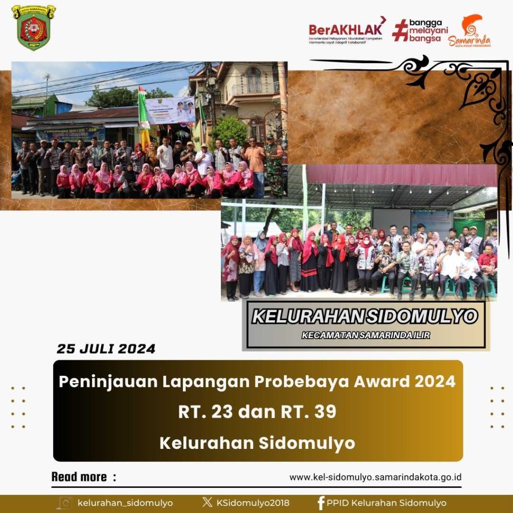 Peninjauan Lapangan Probebaya Award 2024 RT. 23 dan RT. 39 (25/07/2024)