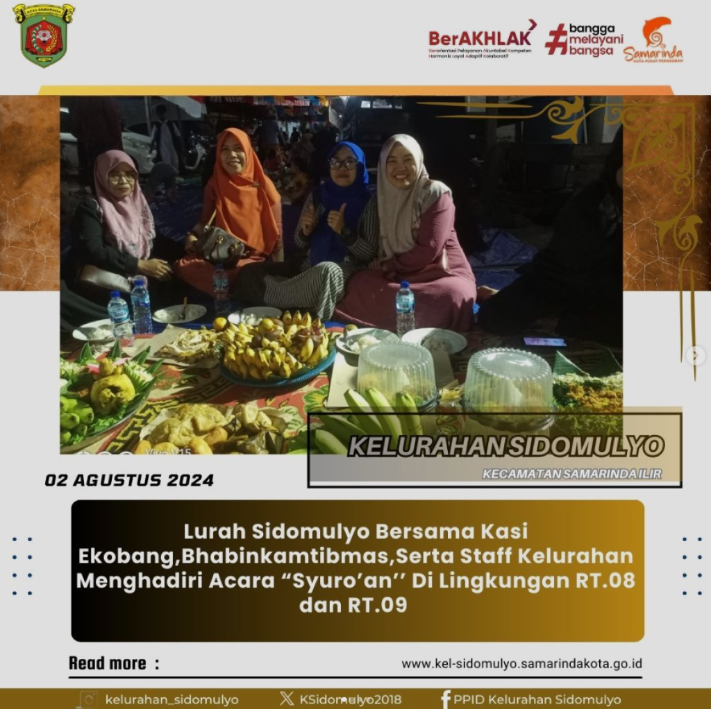 Acara “Syuro’an’’ Di Lingkungan RT.08 dan RT.09. Kelurahan Sidomulyo (02/08/2024)