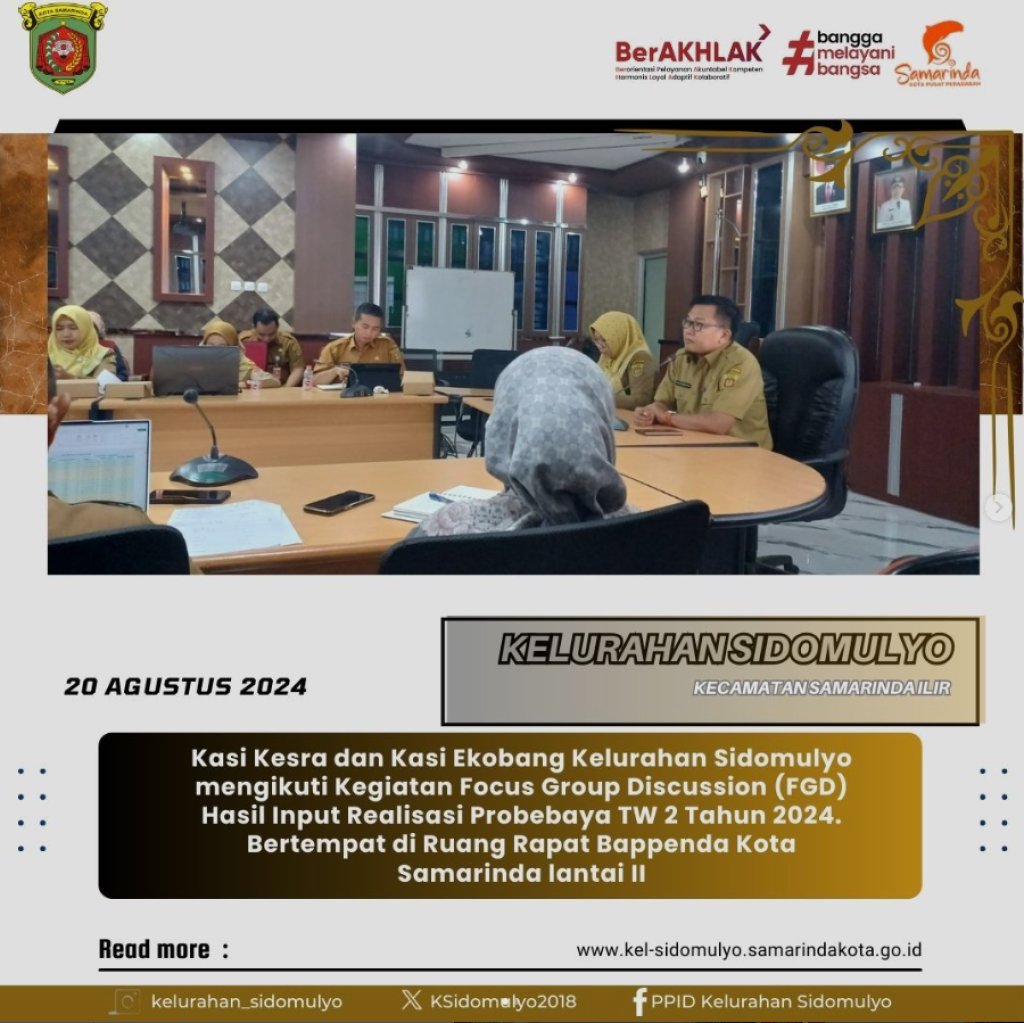 Kegiatan Focus Group Discussion (FGD) Hasil Input Realisasi Probebaya TW 2 Tahun 2024. (20/08/2024)