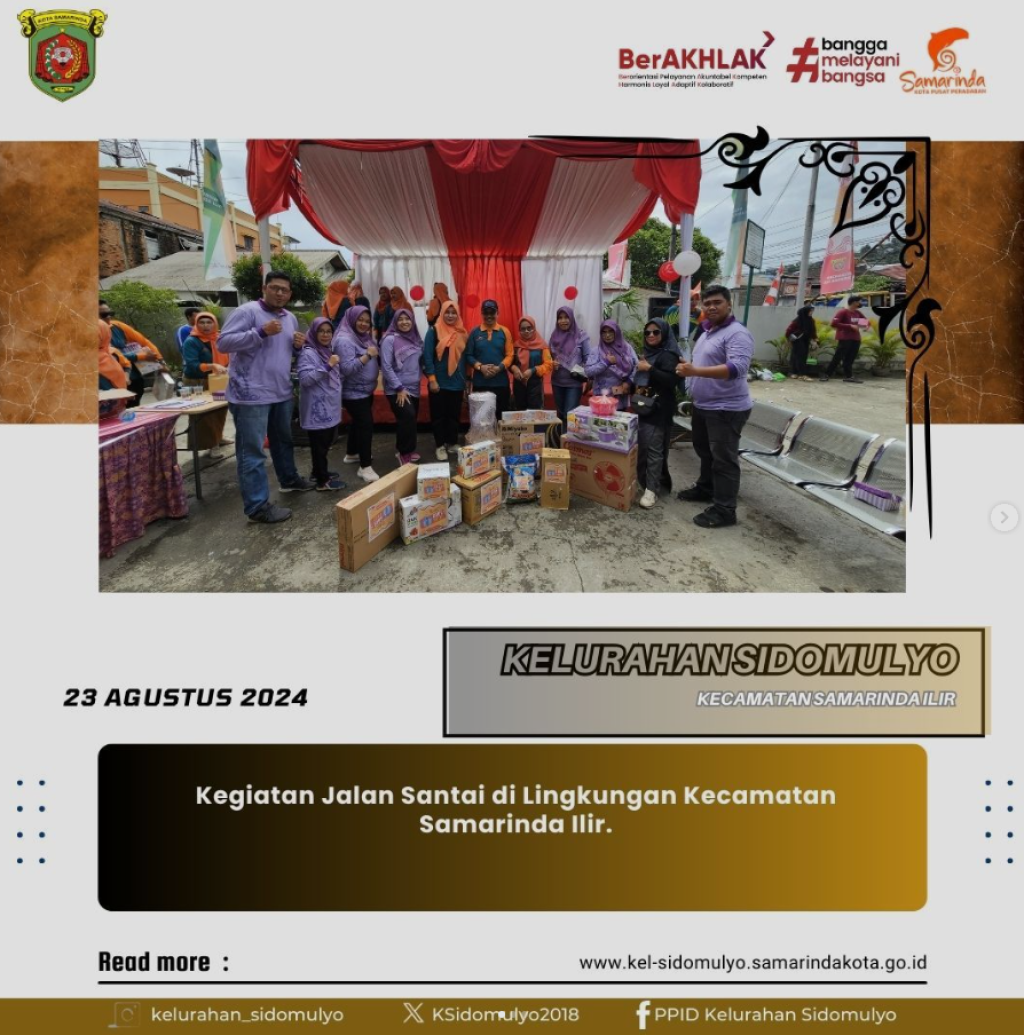 Kegiatan Jalan Santai Di Lingkungan kecamatan Samarinda Ilir. (23/08/2024)
