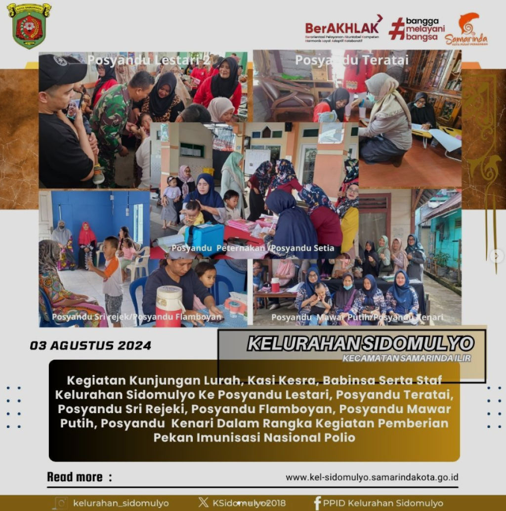 Kegiatan Kunjungan Ke Posyandu sekitar Kelurahan Sidomulyo (03/08/2024)