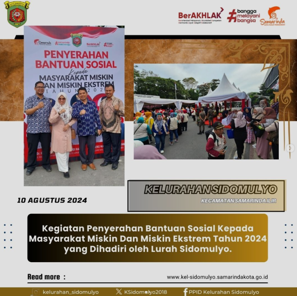 Kegiatan Penyerahan Bantuan Sosial Kepada Masyarakat Miskin Dan Miskin Ekstrem Tahun 2024 (10/08/2024)