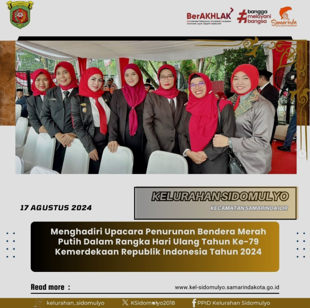 Upacara penurunan bendera merah putih dalam rangka hari ulang tahun ke-79 kemerdekaan republik indonesia tahun 2024. (17/08/2024)