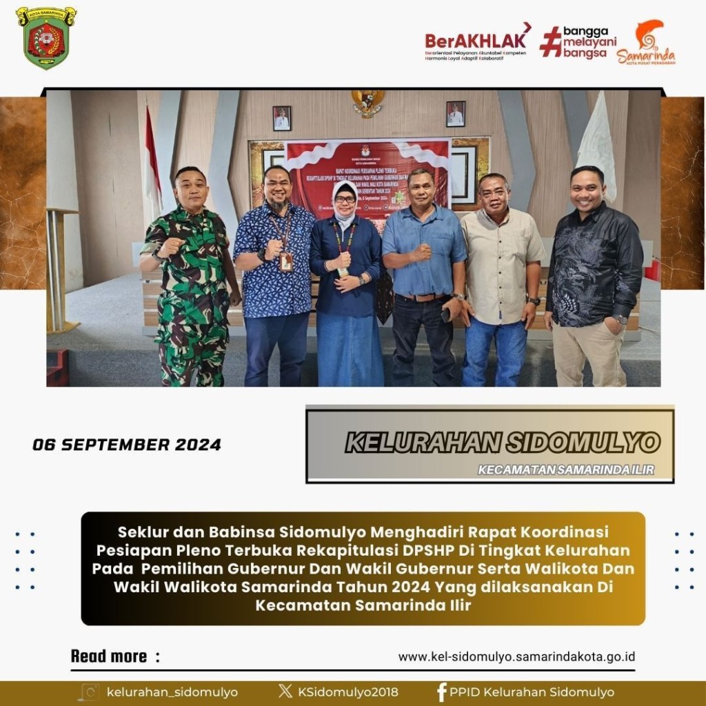 Mengikuti Rapat Koordinasi Sukses Pemilu 2024 di Kecamatan Samarinda Ilir (06/09/2024z00