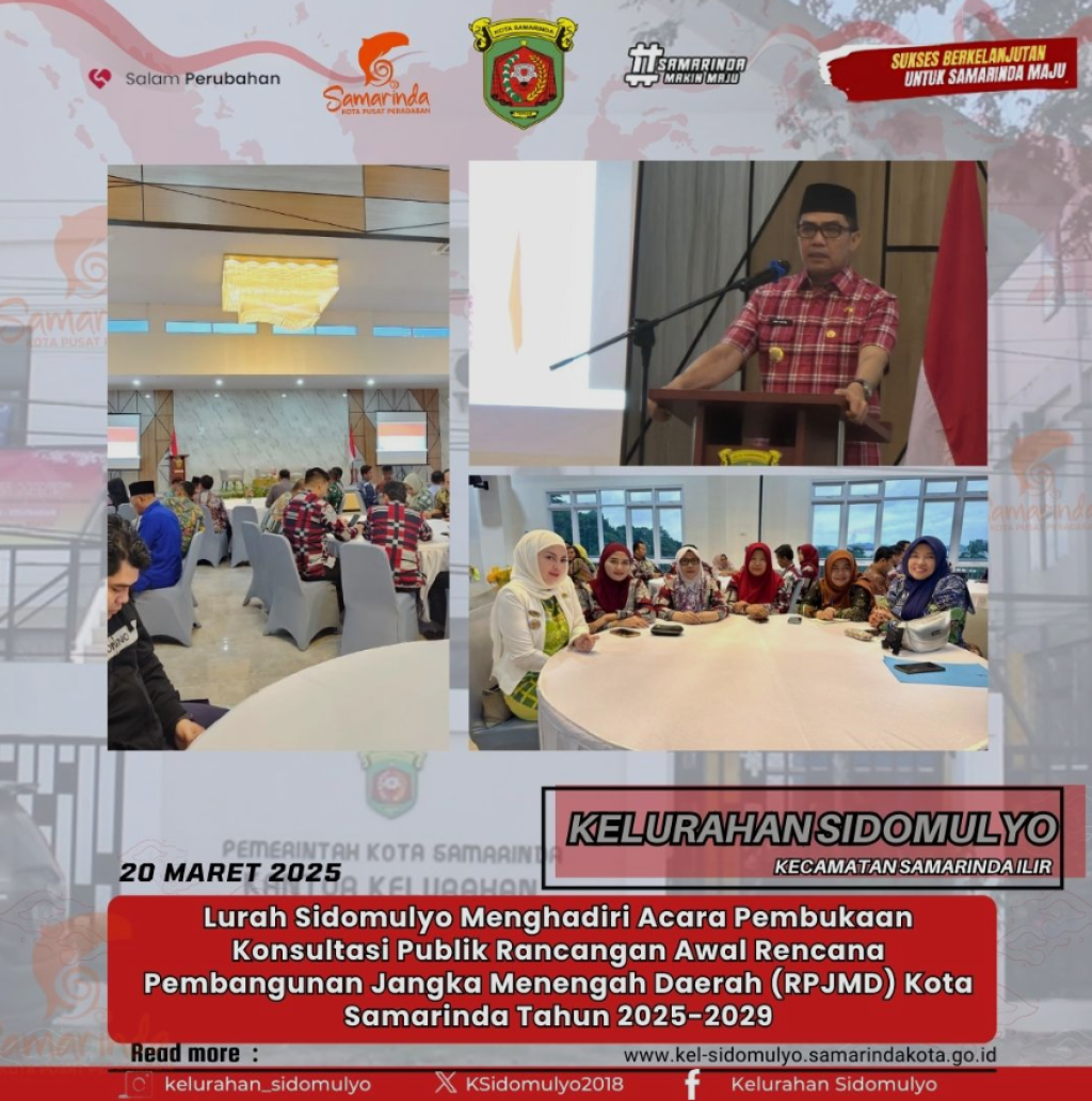 Acara Pembukaan Konsultasi Publik Rancangan Awal RPJMD Kota Samarinda Tahun 2025-2029 (20/03/2025)