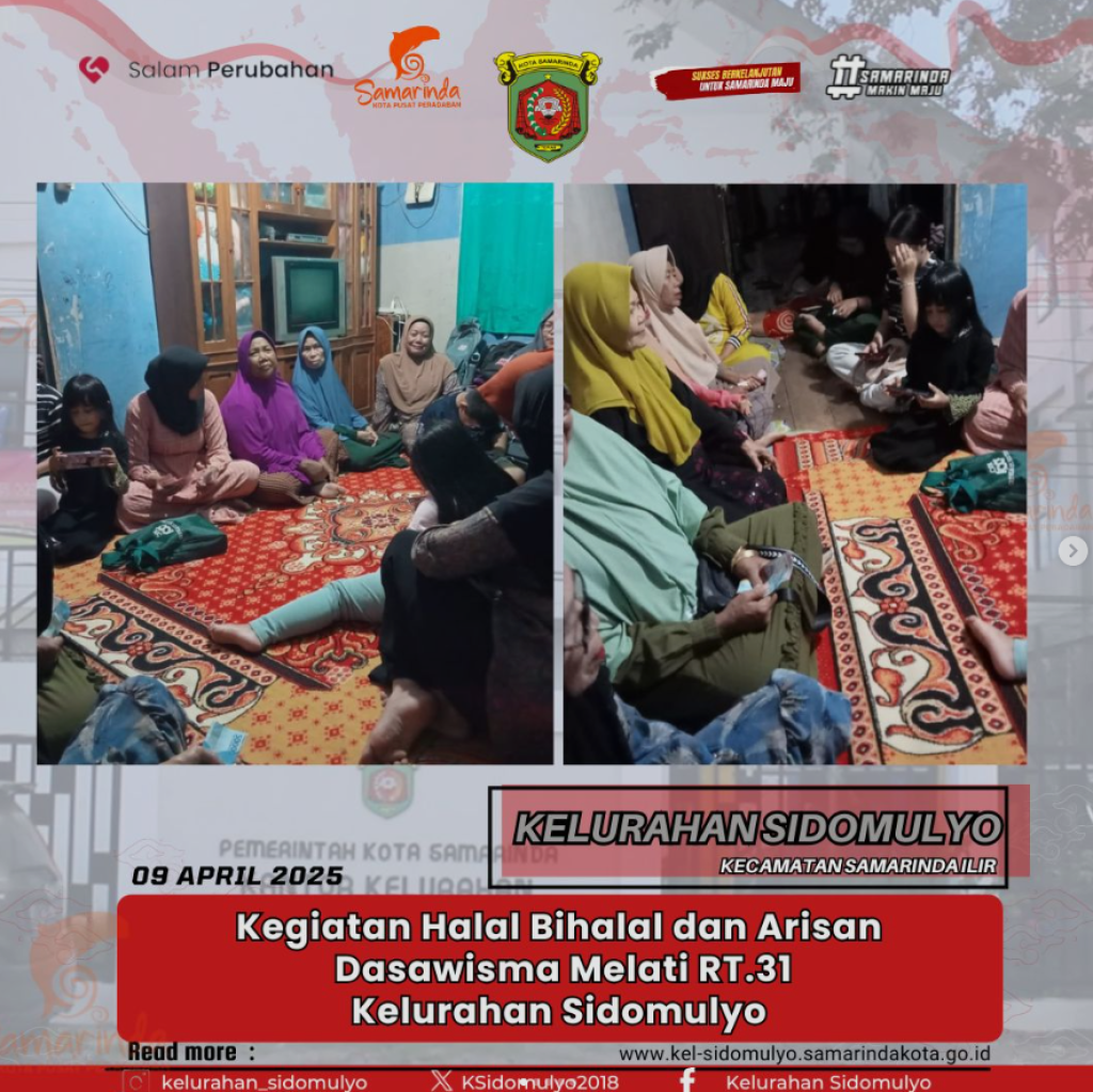 KEGIATAN DASAWISMA DI KELURAHAN SIDOMULYO (09-10/04/2025)