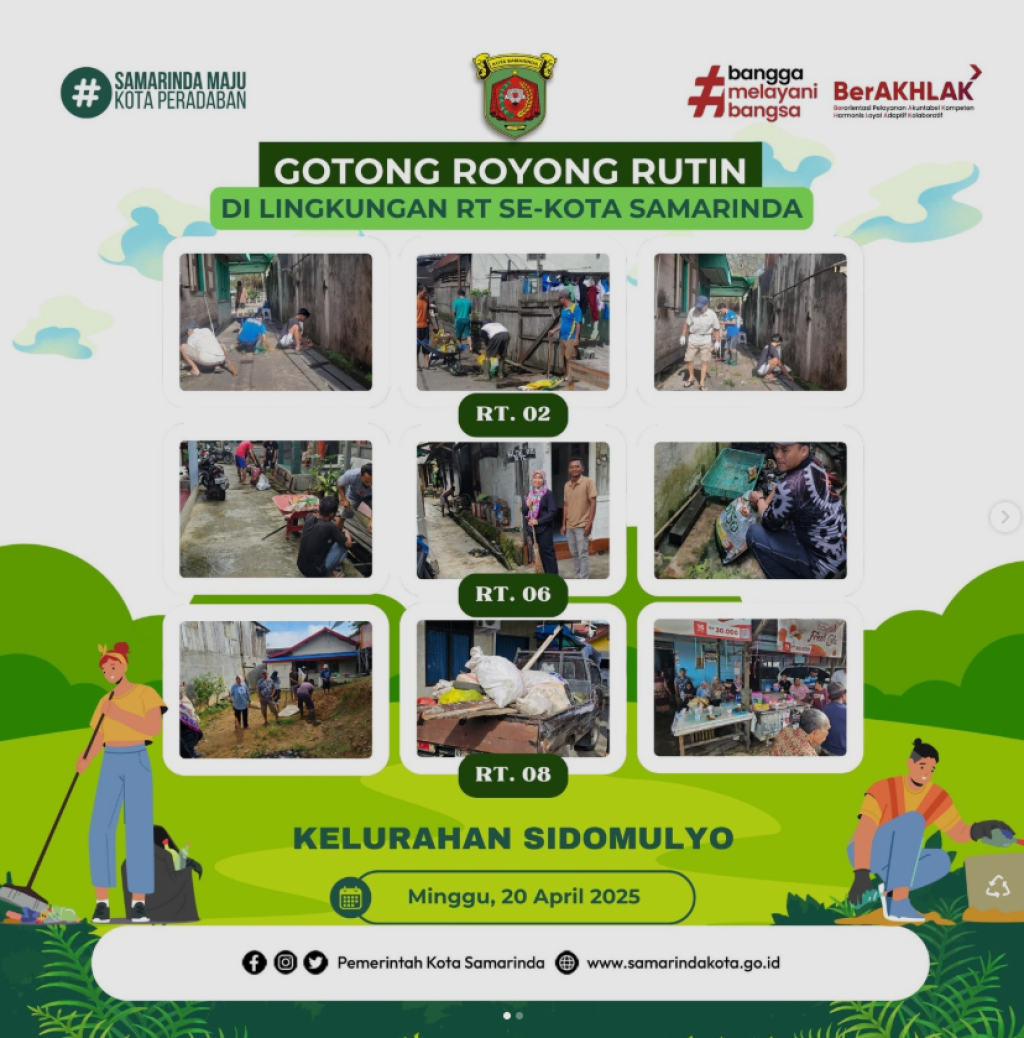 Kegiatan Gotong Royong Kelurahan Sidomulyo (20/04/2025)