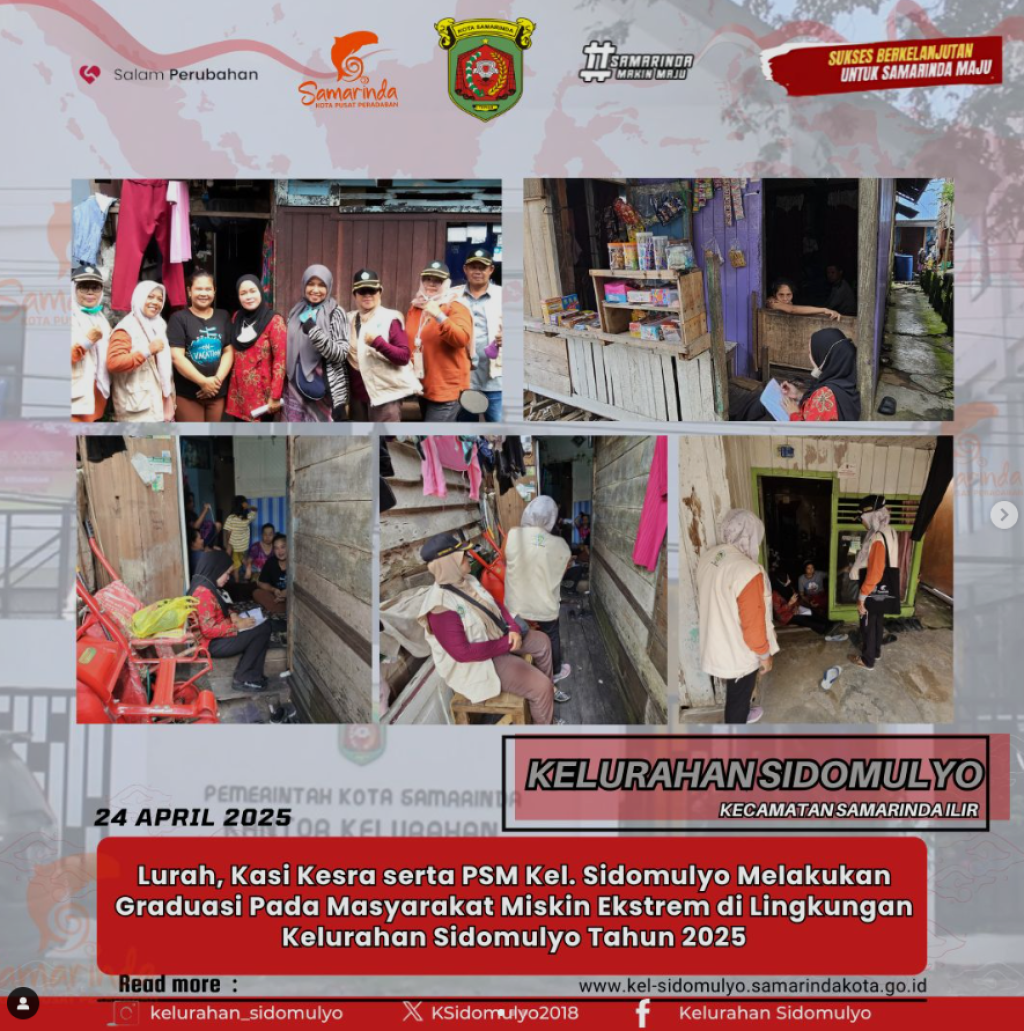 Kegiatan Graduasi Pada Masyarakat Miskin Ekstrem di Lingkungan Kelurahan Sidomulyo Tahun 2025. (24/04/2025)
