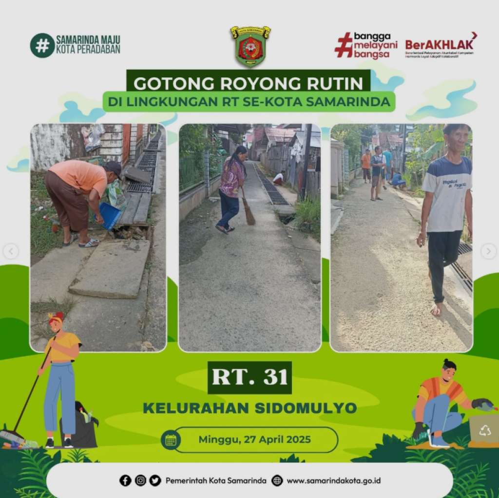 Kegiatan Kerja Bakti Bersama Kelurahan Sidomulyo (27/04/2025)