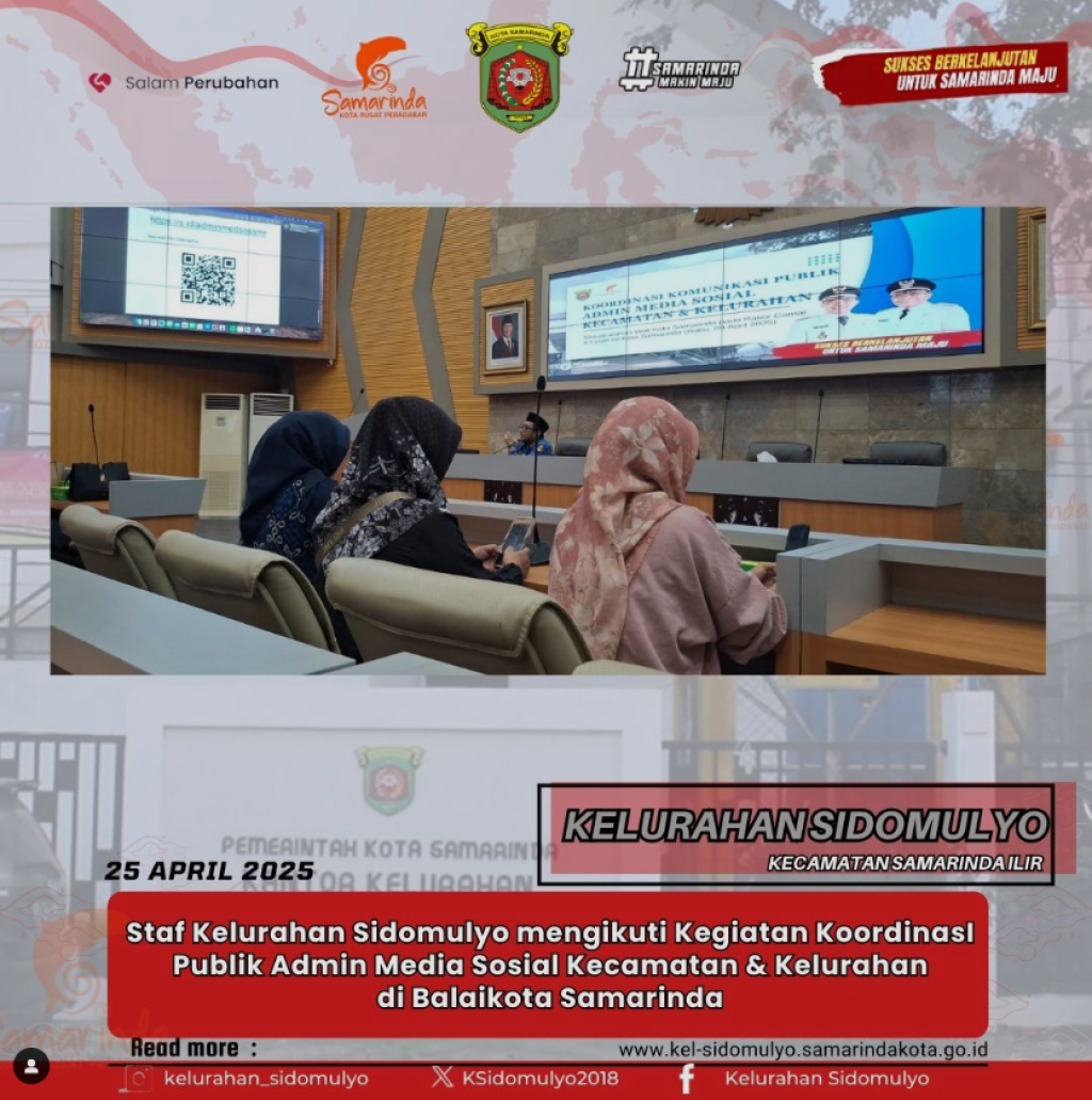 Kegiatan Koordinasi Publik Admin Media Sosial Kecamatan & Kelurahan Kota Samarinda (25/04/2025)