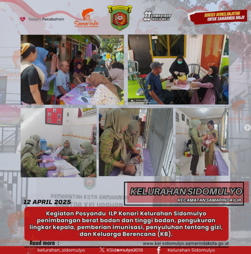 KEGIATAN POSYANDU KELURAHAN SIDOMULYO APRIL 2025
