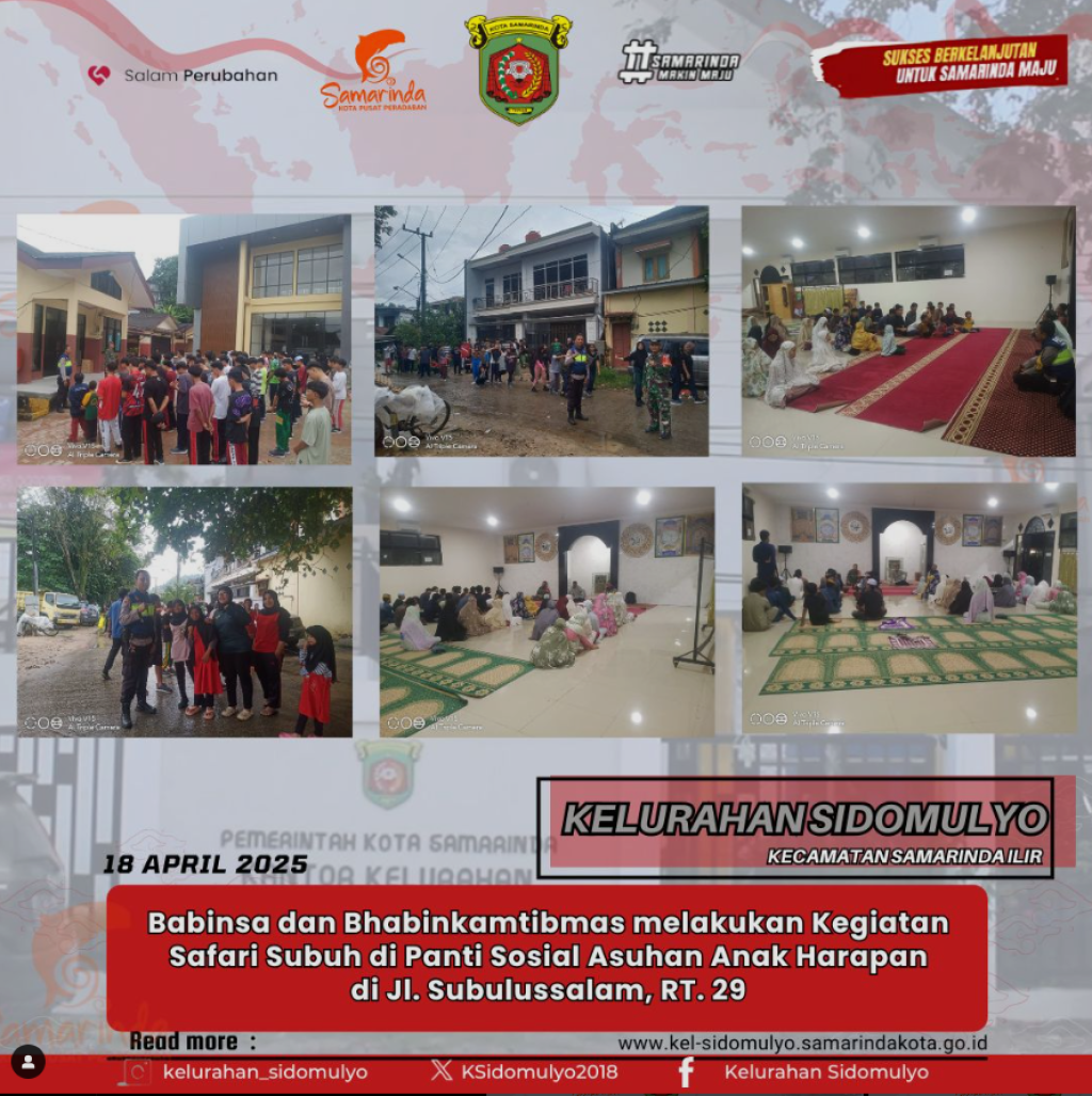 Kegiatan Safari Subuh di Panti Sosial Asuhan Anak Harapan di Jl. Subulussalam, RT. 29 (21/04/2025)