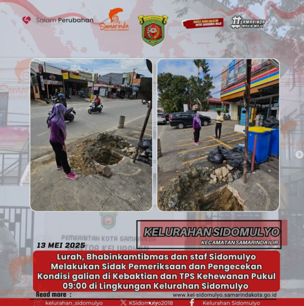 Kegiatan Sidak Pemeriksaan dan Pengecekan Kondisi Galian DiKebaktian dan TPS Kehewananan (13/05/2025)