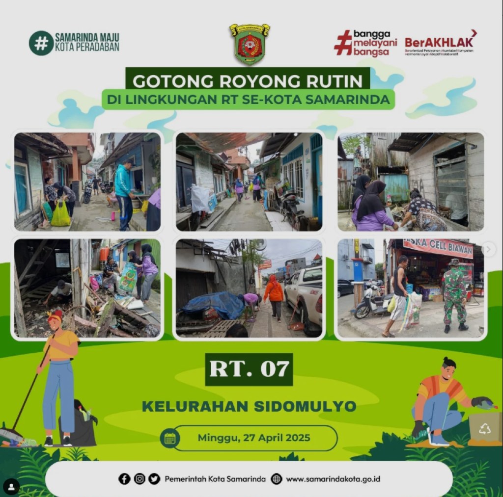 Kerja Bakti Bersama Kelurahan Sidomulyo (27/04/2025)