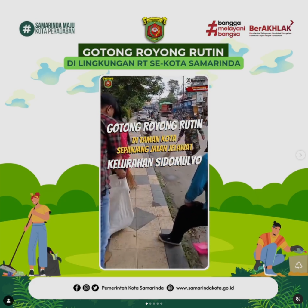 Kerja Bakti Menyapu dan Memungut Sampah yang ada di Taman Kota Jl. Jelawat Kelurahan Sidomulyo. (25/04/2025)