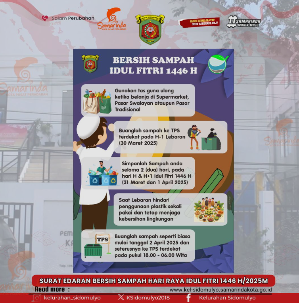 SURAT EDARAN BERSIH SAMPAH IDUL FITRI 1446 H