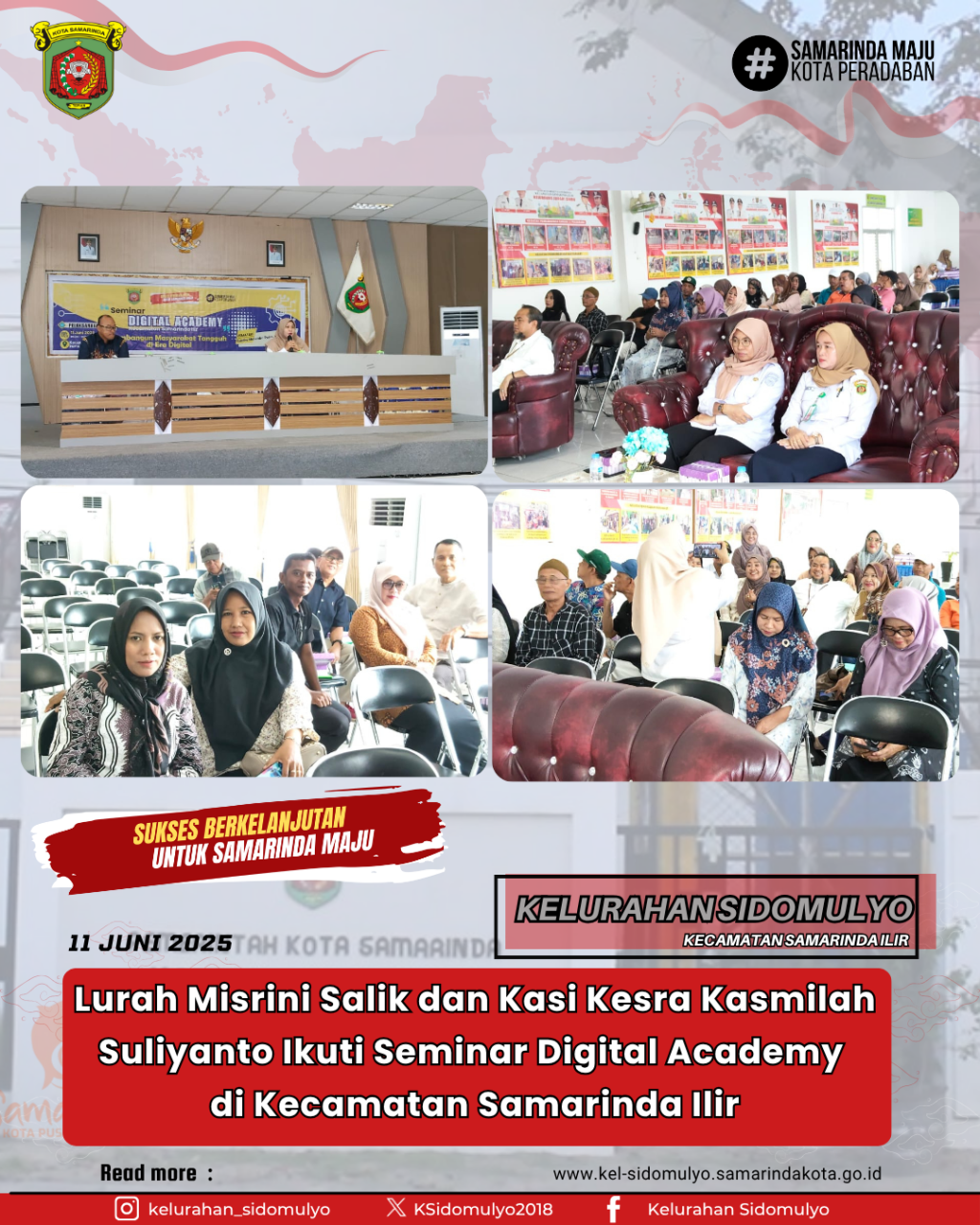 Lurah dan Kasi Kesra Sidomulyo Hadiri Seminar Digital Academy di Samarinda Ilir (11/06/2025)