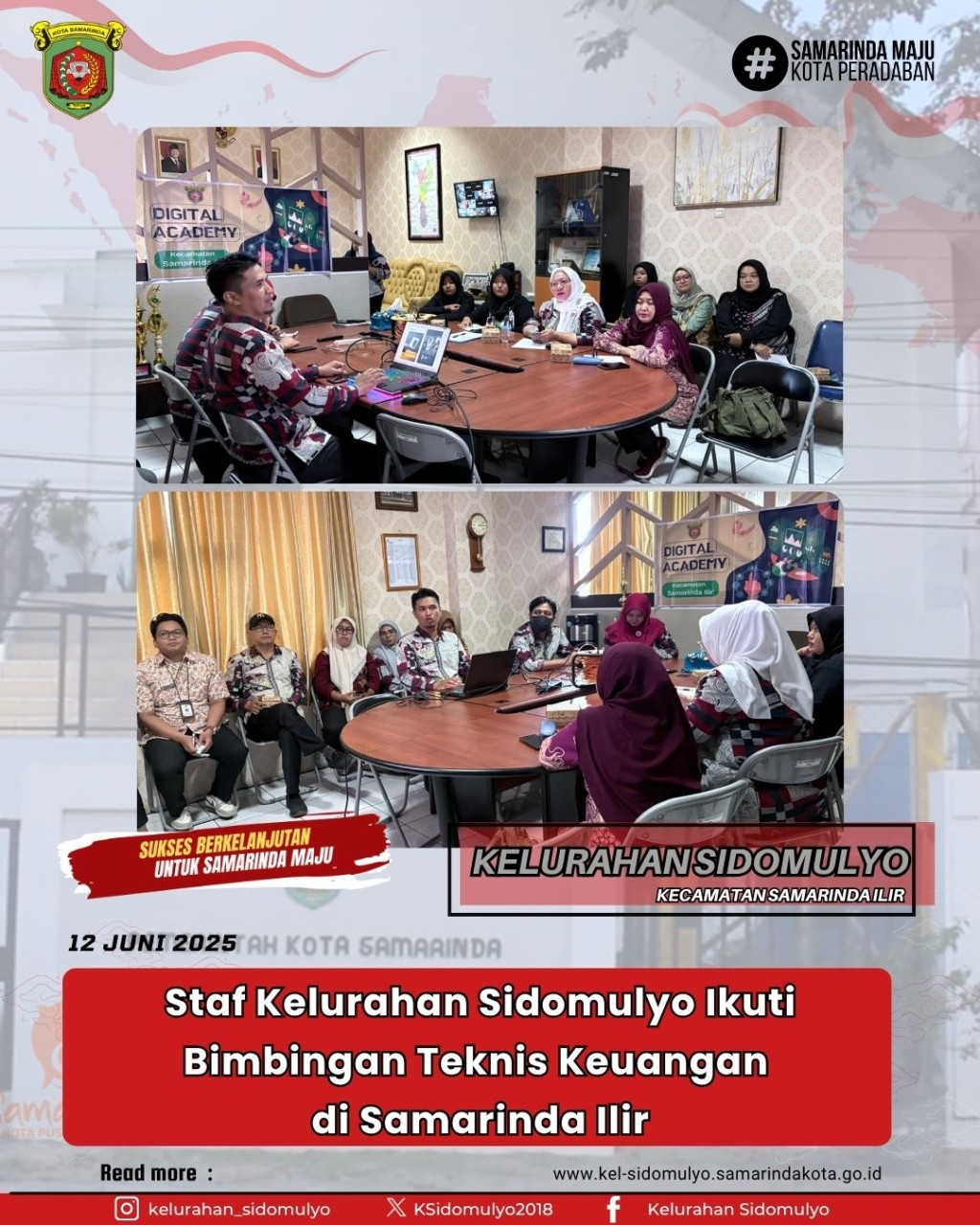 Staf Kelurahan Sidomulyo Ikuti Bimbingan Teknis Keuangan  di Samarinda Ilir (12/06/2025)