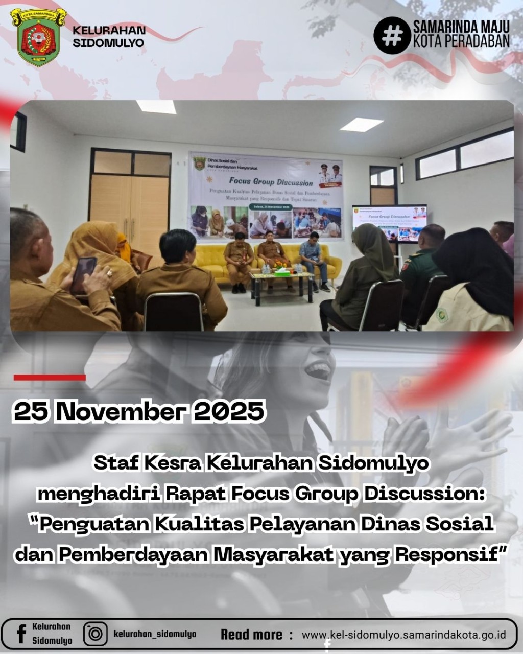 Staf Kesra Kelurahan Sidomulyo Ikuti FGD Penguatan Pelayanan Sosial Responsif