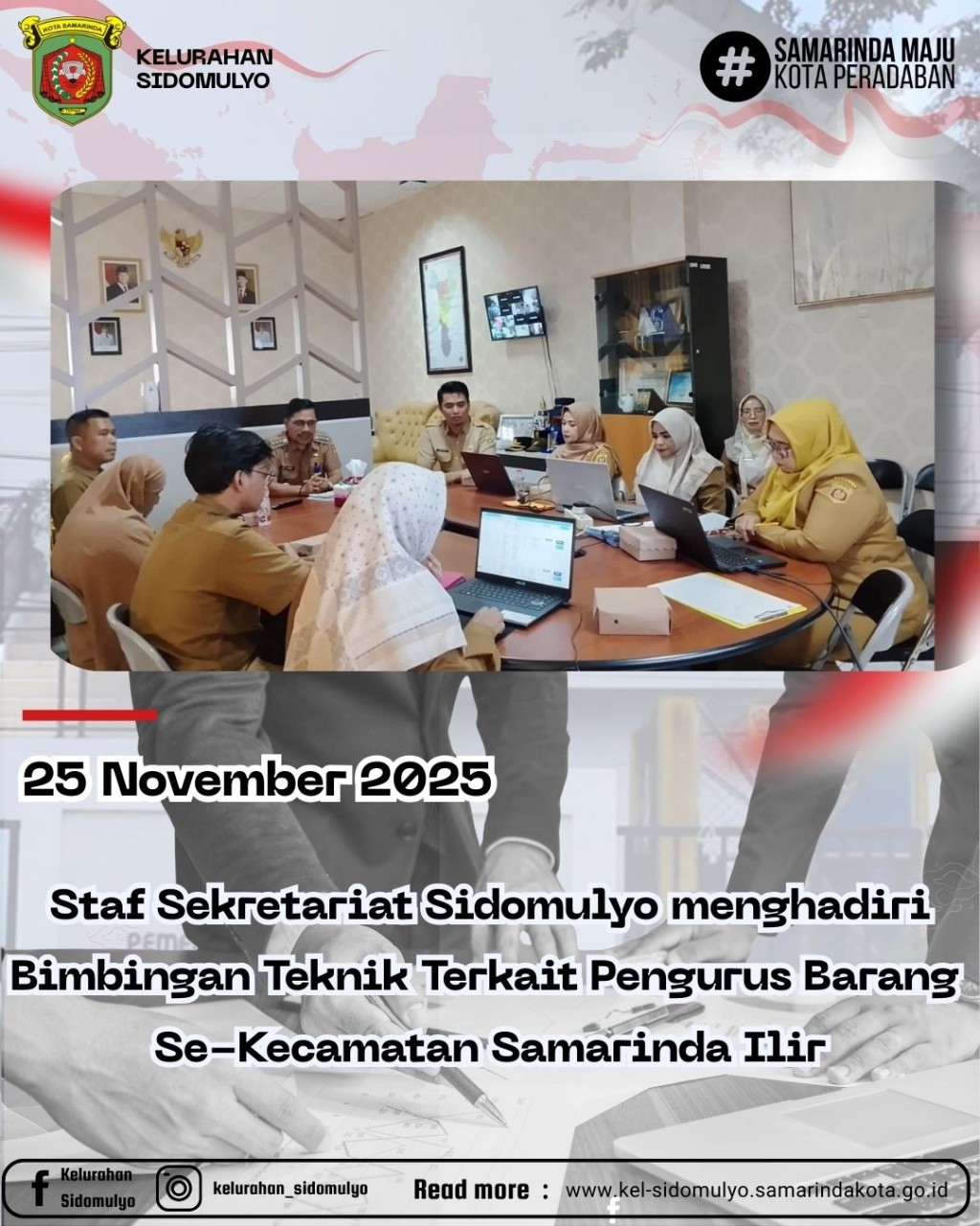 Staf Sekretariat Sidomulyo Hadiri Bimtek Pengelolaan Barang se-Kecamatan Samarinda Ilir