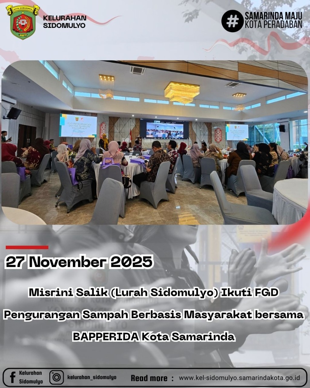 Lurah Sidomulyo Ikuti FGD Pengurangan Sampah Berbasis Masyarakat bersama BAPPERIDA Kota Samarinda