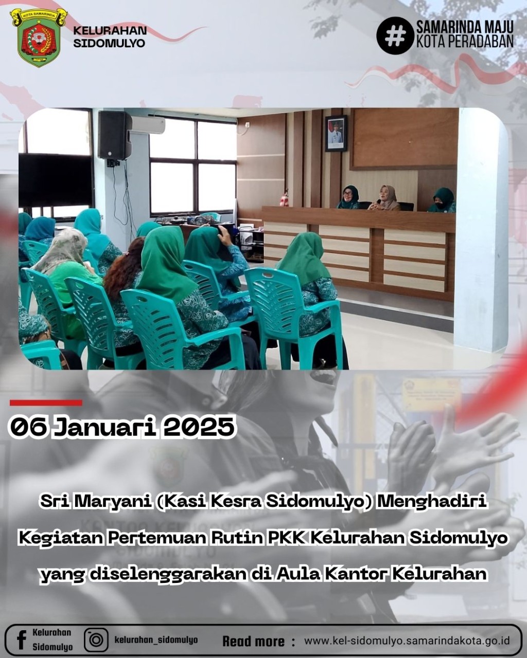 Kegiatan Pertemuan Rutin PKK Kelurahan Sidomulyo (06/01/2025)