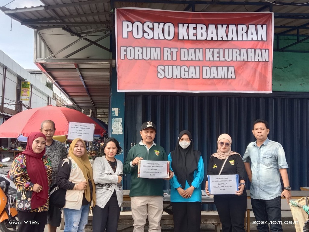 Kelurahan Sungai Dama melakukan Penggalangan Dana Kebakaran  di JL.kakap