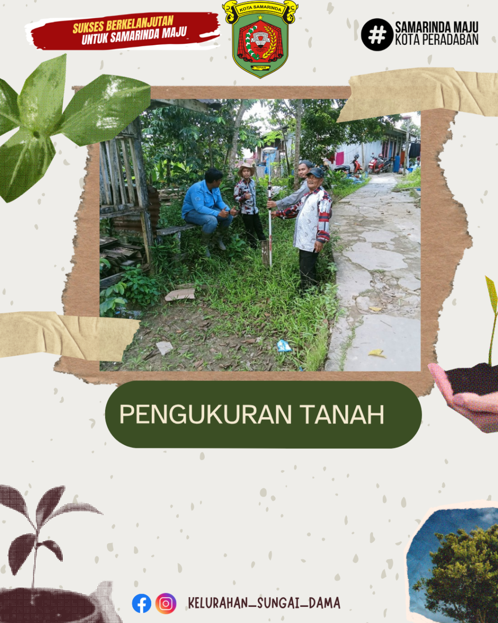 Pelaksanaan Tim Gabungan Untuk Pengukuran Tanah Warga DI  RT.33