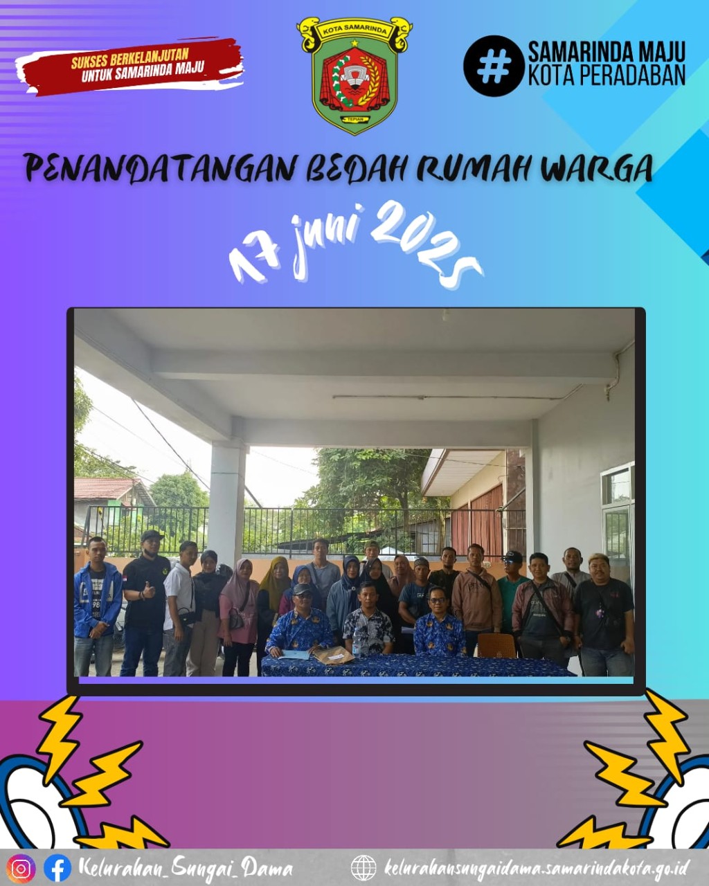penandatanganan dan pemberkasan bedah rumah warga kelurahan Sungai Dama