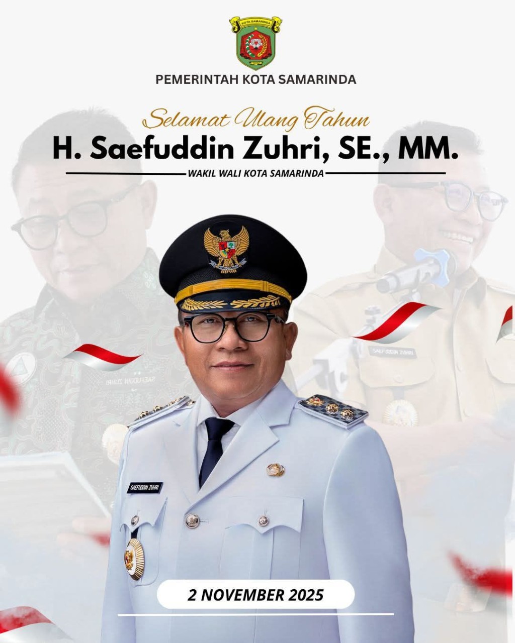 Kelurahan Sungai Kapih Mengucapkan Selamat Ulang Tahun kepada Wakil Wali Kota Samarinda, H. Saefuddin Zuhri, SE., MM. 02 November 2025,
