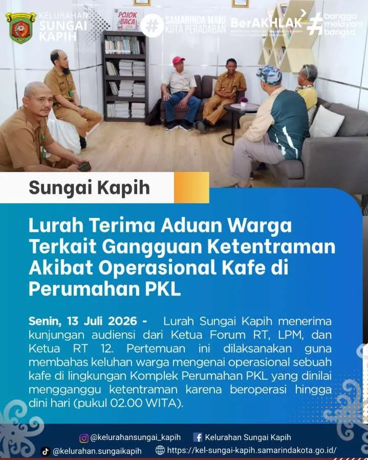 Respons Cepat Keluhan Warga, Lurah Sungai Kapih Terima Audiensi Terkait Gangguan Ketenteraman Operasional Kafe