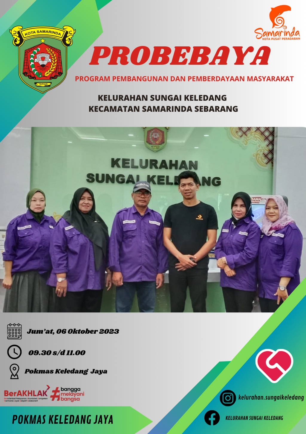 Penyerahan Barang Pengadaan Kegiatan Sapras Probebaya Kepada Pokmas Keledang Jaya