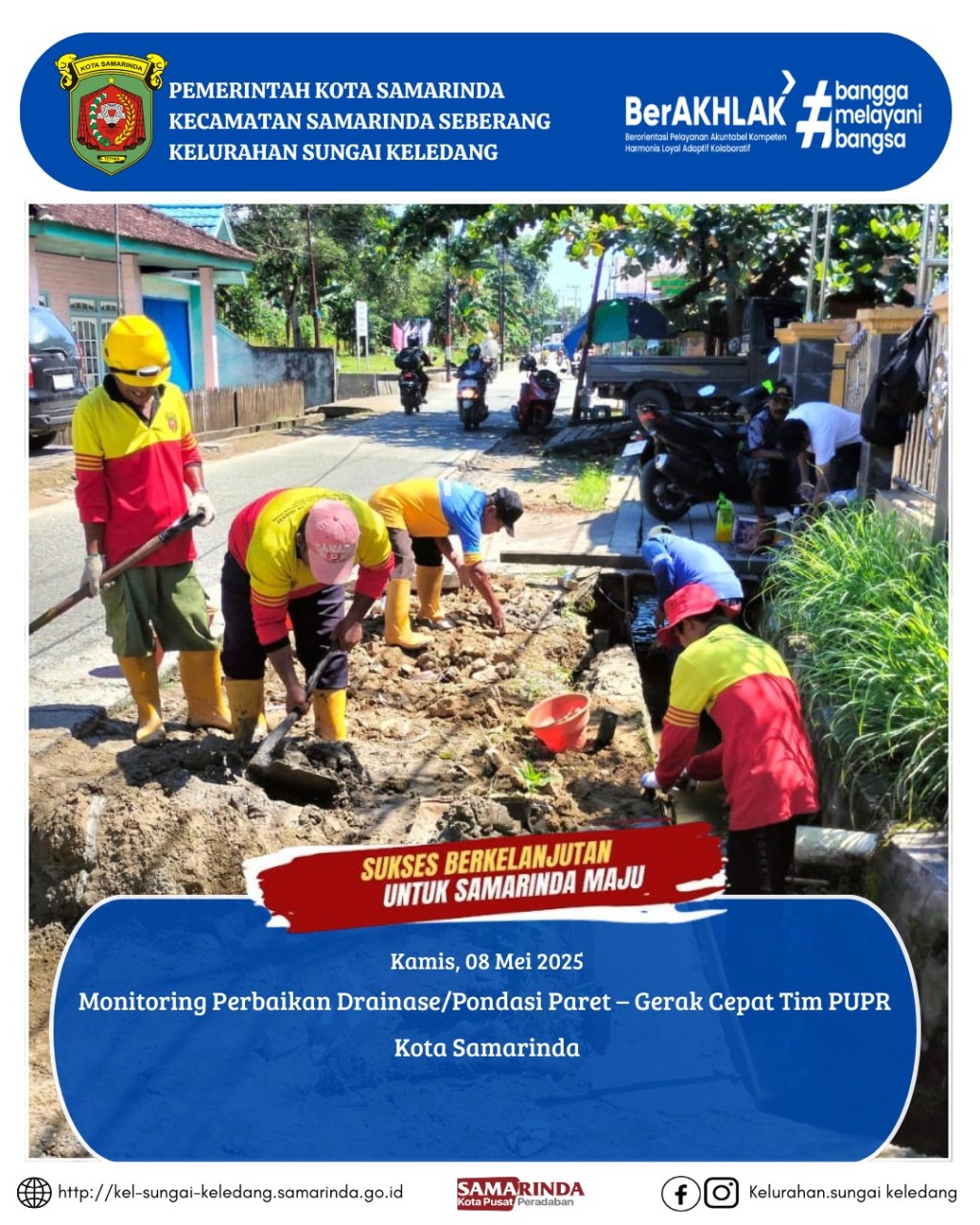 Monitoring Perbaikan Drainase/Pondasi Paret – Gerak Cepat Tim PUPR Kota Samarinda