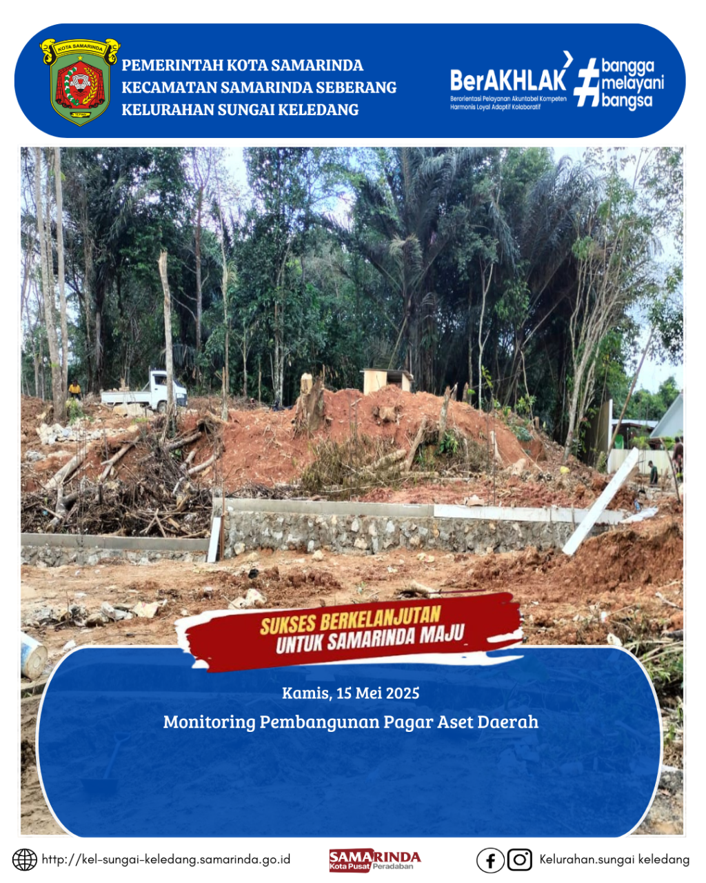 Monitoring Pembangunan Pagar Aset Daerah