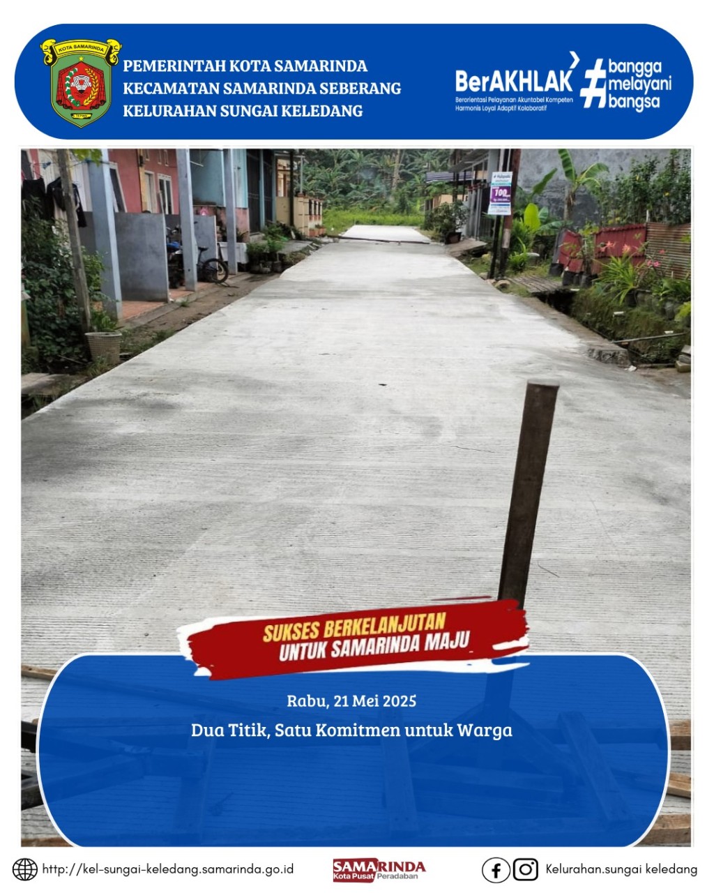 monitoring lokasi longsor di Perumahan Keledang Mas Baru RT 19 & RT 20 & progres semenisasi peningkatan jalan lingkungan di Reel 13 RT 25