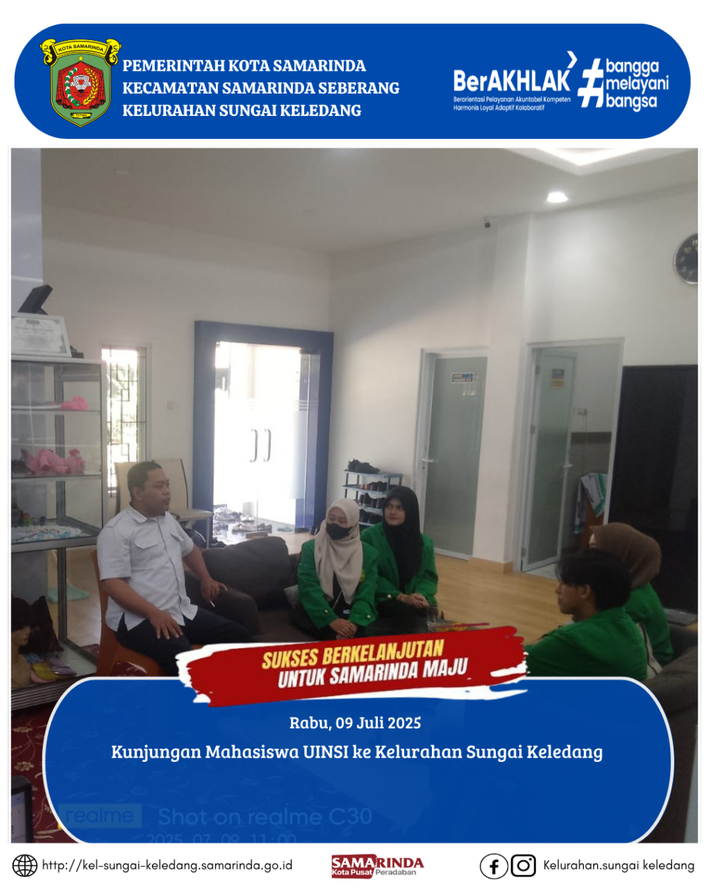 Kunjungan Mahasiswa UINSI ke Kelurahan Sungai Keledang