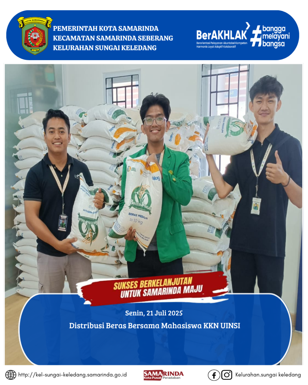 Distribusi Beras Bersama Mahasiswa KKN UINSI